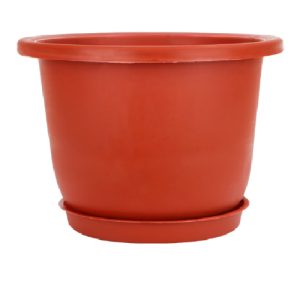 Macetero Terracota Redondo Base Plástico  23 X 32