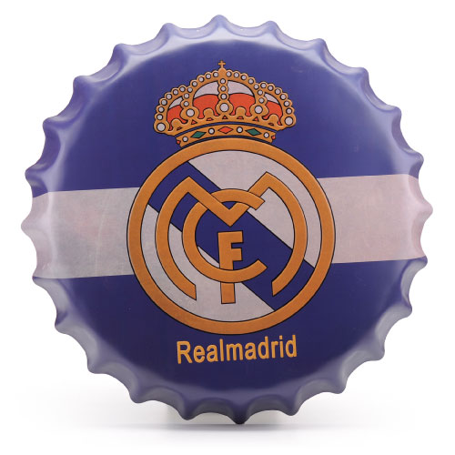 Placa metálica vintage en forma de tillo equipos de fútbol - Imagen 3